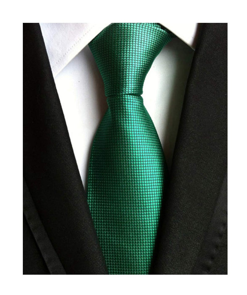 Secdtie Men's Slim Dark Hunter Green Woven Polyester Ties Casual Party Wedding Neckties - Image 2
